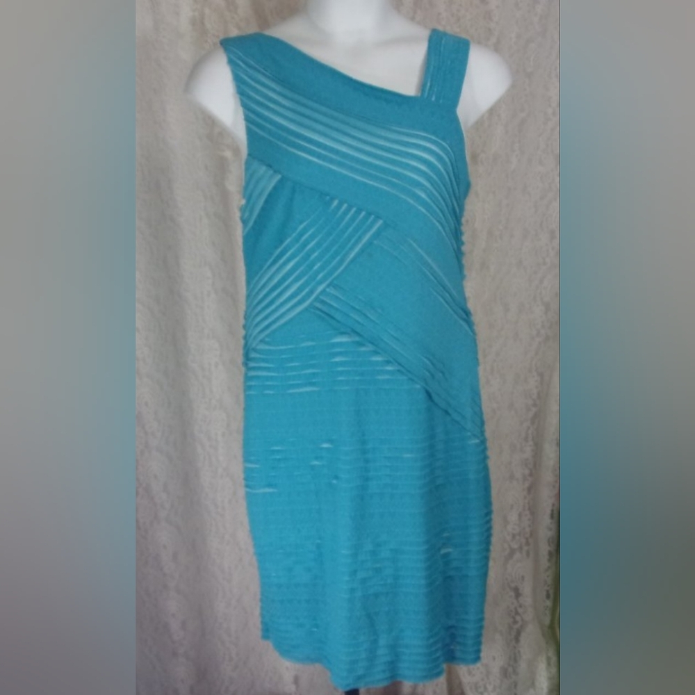 Robbie Bee Knit Turquoise Dress **See Measurements